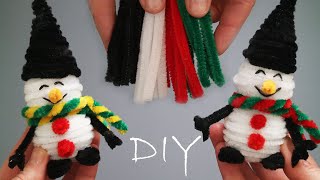 FUNNY SNOWMAN made of pipe cleaner DIY [upl. by Nyved]