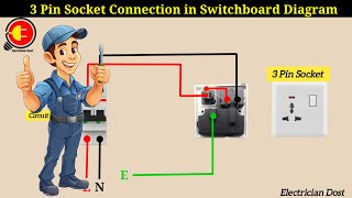 3 Pin Socket Connection In Switchboard [upl. by Gilus]