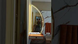 LED mirror fitting 😍interiordesign youtubeshorts design glass [upl. by Teerprug489]