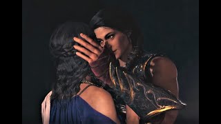 Assassins Creed Odyssey Kassandra and Aspasia kiss lesbian scene [upl. by Josy]