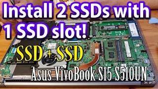 How to install 2 SSD drives in a laptop that has 1 SSD slot SSD  SSD Asus VivoBook upgrade video [upl. by Ailadi347]