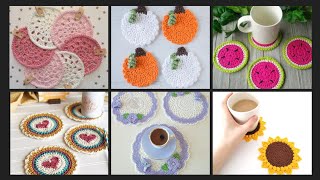 crochet cup coaster ideas  Easy crochet coaster Patterns [upl. by Gerri810]