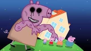 Zombie Apocalypse Mom Giant Zombies smash Peppas house  Peppa Pig Funny Animation [upl. by Ier]