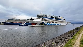 4K KreuzfahrtschiffDreifachanlauf in RostockWarnemünde 13072024 [upl. by Rednaxela507]