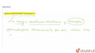 What is heterotrophic succession   CLASS 12  ECOSYSTEM  BIOLOGY  Doubtnut [upl. by Cressi]