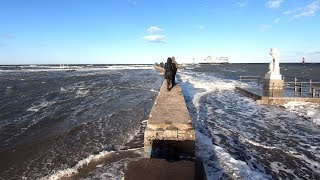 4K  Hochwasser in Warnemünde  Januar 2019 [upl. by Ysnil]