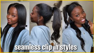 Viral Clip in Hairstyles on Silk Pressed Hair  ft Better Length [upl. by Luise998]