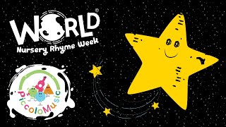 Twinkle Twinkle Little Star with lyrics World Nursery Rhyme Week 2024  Piccolo Music  pre school [upl. by Saravat]