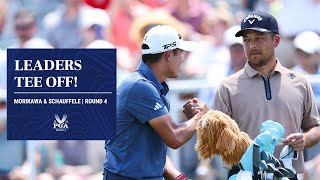 Xander Schauffele and Collin Morikawa Tee Off for the Final Round  2024 PGA Championship [upl. by Lotsyrc]