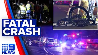 Man riding electric bike dies after crash with Pplater in Sydney  9 News Australia [upl. by Neu927]