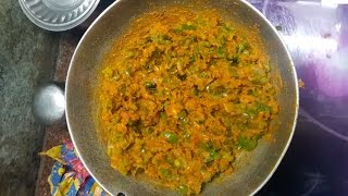 Shimla Mirchi Chi Bhaji  Indian Recipe  Marathi [upl. by Teerpnam426]