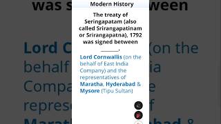 Treaty of Seringapatam modernhistory historypyq competitiveexams gkgs bipinchandra history gk [upl. by Omixam]