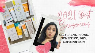 8 BEST SUNSCREENS in India for ALL SKIN TYPES  Oily Acne Prone Sensitive Dry amp Combination [upl. by Lias]