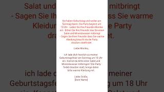 A1 Goethe Zertifikat schreiben Teil 2 a1level schreien deutschlernen goethe [upl. by Peck]