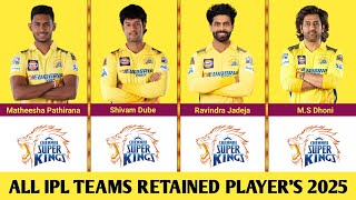 IPL All Teams Retained Players List 2025  All Teams Retained Players [upl. by Ruenhcs]