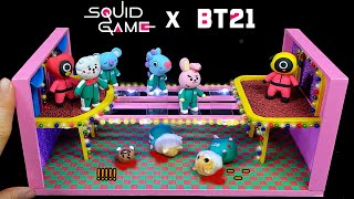 DIY Squid Game Diorama 7  BTS amp BT21 × Squid Game ｜Glass Stepping Stones ver｜ BT21 오징어게임 만들기 2 [upl. by Yakcm]