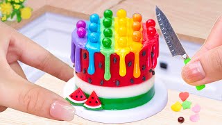 Mini Watermelon Cake Recipe 🍉 Satisfying Miniature Rainbow Cake Decorating Ideas🍫 Best Cake Moments [upl. by Linzer]