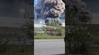 Massive Chemical Plant Fire In Georgia Forces Evacuations  10 News First [upl. by Johst]