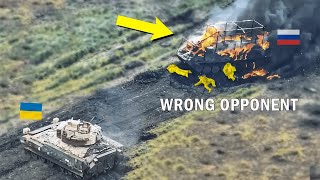 New Moment Shows Putins Best T 90M Tank Hitting US Bradley Fighting Vehicle [upl. by Margy776]