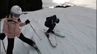 Blue Run skiing Seefeld Austria 2024 top to bottom GSCHWANDTKOPF [upl. by Aneras]