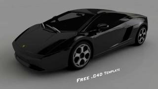 Cinema 4D Free c4d Lamborghini Gallardo Car Template [upl. by Sivlek]