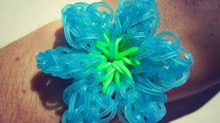 ✿ БРАСЛЕТ quotБОЛЬШОЙ ЦВЕТОКquot ✿ из резинок RAINBOW LOOM ✿ БЕЗ СТАНКА ✿ [upl. by Plato]