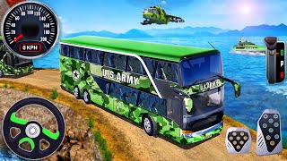 Army Soldier Bus Driving Simulator  Offroad US Transport Duty Driver  Android GamePlay [upl. by Nonnahsed]