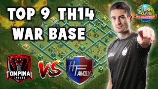 Top 9 Th14 Clash World Championship Qualifier Bases  Tompinai Empire vs HT Family Bases [upl. by Llennahc]