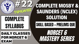 NORCET 6 Preparation  Complete Mosby amp Saunders MCQs  NCLEX MCQs SkillScenario based MCQs NORCET [upl. by Shivers128]