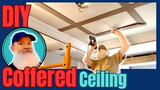 Coffered Ceiling  Tray Ceiling  DIY  How I designed a simple coffered ceiling Ep 58 [upl. by Mcgraw]