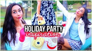 Holiday Party Hair Makeup amp Outfit Ideas  Snacks  MyLifeAsEva [upl. by Carmine]