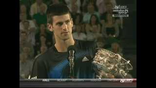 Djokovic 2008 Australian Open trophy presentation [upl. by Argyle]