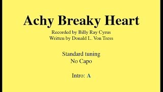 Achy Breaky Heart  Easy Guitar chords and lyrics [upl. by Seldon886]