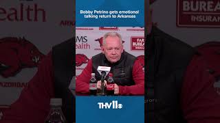 Bobby Petrino emotional talking return to Arkansas [upl. by Nylteak]