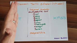 Osmanlı Tarihi Şifreleri 47 Kodlama İle KPSS AYT Osmanlı Tarihi Ezberle 2024 [upl. by Schell]