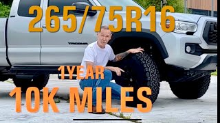 26575r16 BFG KO2 Tire Review on my Tacoma [upl. by Nosirrag950]