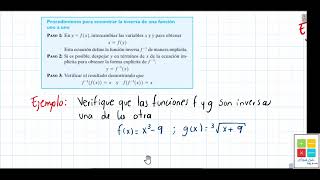 Funciones inversas parte 1 [upl. by Ilrahs]