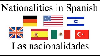 Nationalities in Spanish Las nacionalidades en español [upl. by Ahusoj]