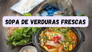 Sopa de Verduras Frescas para 4 personas [upl. by Attolrac]