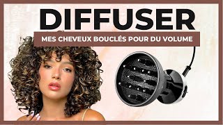 CHEVEUX BOUCLÉS  COMMENT JUTILISE MON DIFFUSEUR POUR DU VOLUME [upl. by Kutchins111]