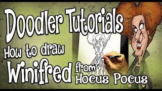 How to Draw Winifred  Hocus Pocus  STEP BY STEP DOODLER TUTORIAL [upl. by Sammy13]