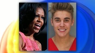 Michelle Obama Addresses the Wild Times of Justin Bieber [upl. by Kathlin]