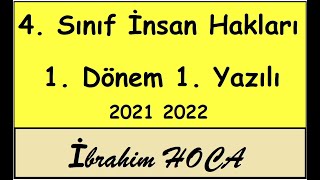 4 Sınıf İnsan Hakları 1 Dönem 1 Yazılı örnek 1 [upl. by Ellehs714]