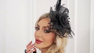 JASGOOD 2Pcs Fascinators Hat Clip for Tea Party with Lace Gloves Flower Mesh Feathers Wedding [upl. by Ilehs]