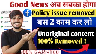 Facebook Unoriginal Content  How to Fix Unoriginal Content  Unoriginal Content Issue Fix😎 [upl. by Kamal]