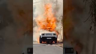 Land Rover Defender Caught Fire In Vadodara Gujarat 😨 shorts landroverdefender fire viralvideo [upl. by Nemracledairam]