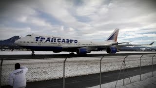 Transaero Airlines Boeing 747446 EIXLC  Ankunft am Salzburg Airport Full HD [upl. by Arvonio]