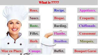 Food Production Key Terms II Hotel Kitchen Terminology II Culinary Terms used in Hotel Kitchen [upl. by Ginzburg]