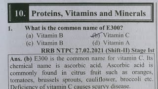 BIOLOGY  Proteins Vitamins amp Minerals  60 PYP Question 🔥🔥  OSSSC  OSSC  OPSC  Forest Guard 🎯🎯 [upl. by Olecram355]