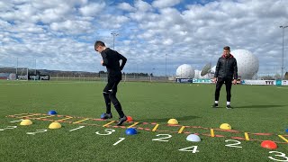 Aufwärmen mit der Koordinationsleiter am Deutschen Fußball Internat [upl. by Studner]